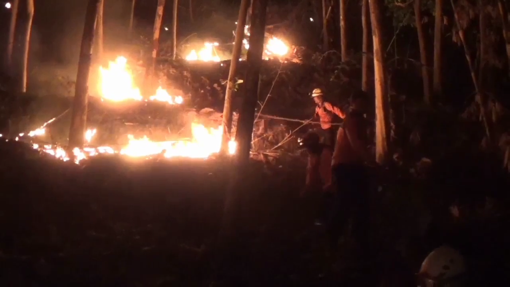 Bukit Gunung Kacapi Kembali Terbakar, Petugas Kewalahan Memadamkan Kobaran Api, JurnalSuma