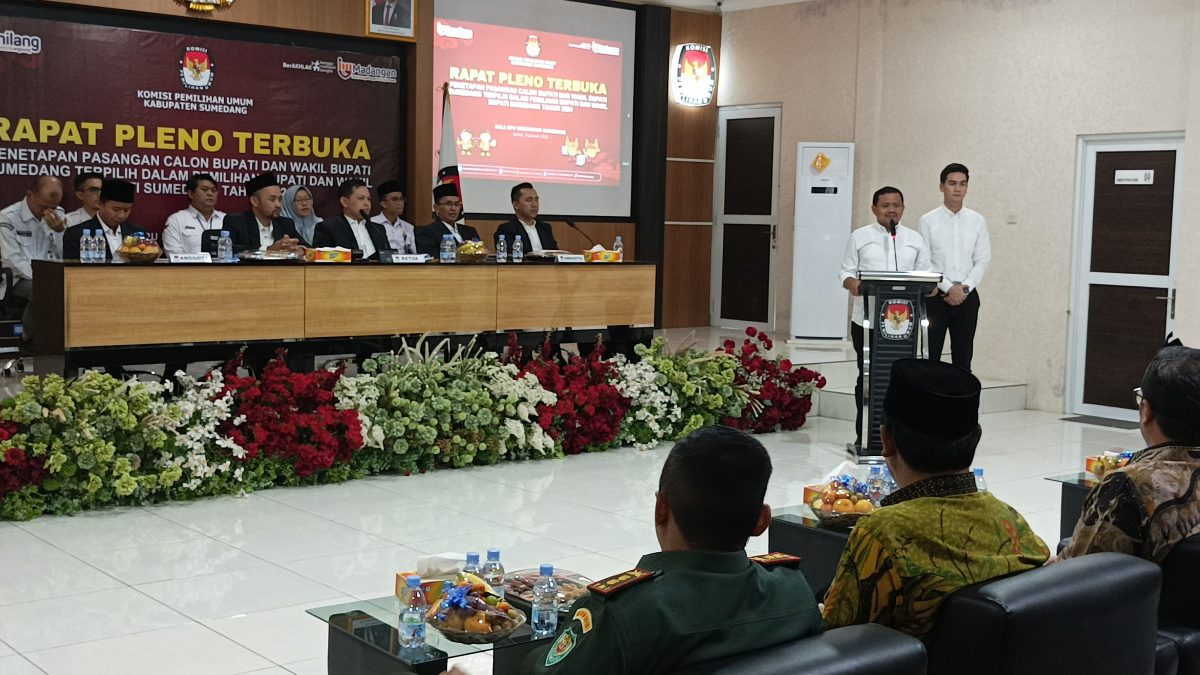 KPU Sumedang Tetapkan Dony-Fajar Sebagai Bupati dan Wakil Bupati Terpilih pada Pilkada 2024